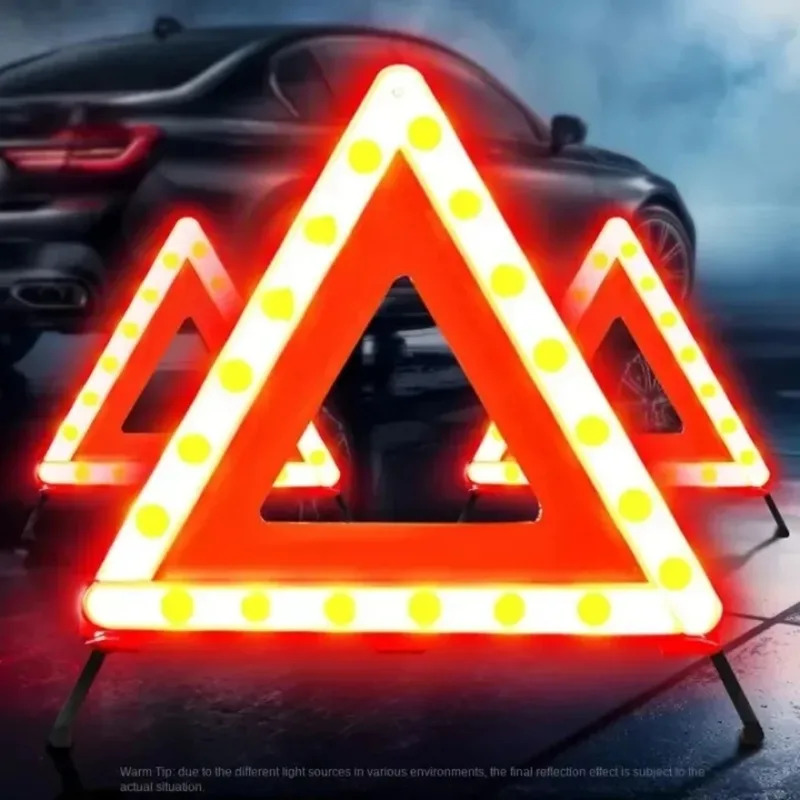 Emergency Exit Sign - Trépied réfléchissant rouge triangulaire pour voiture,