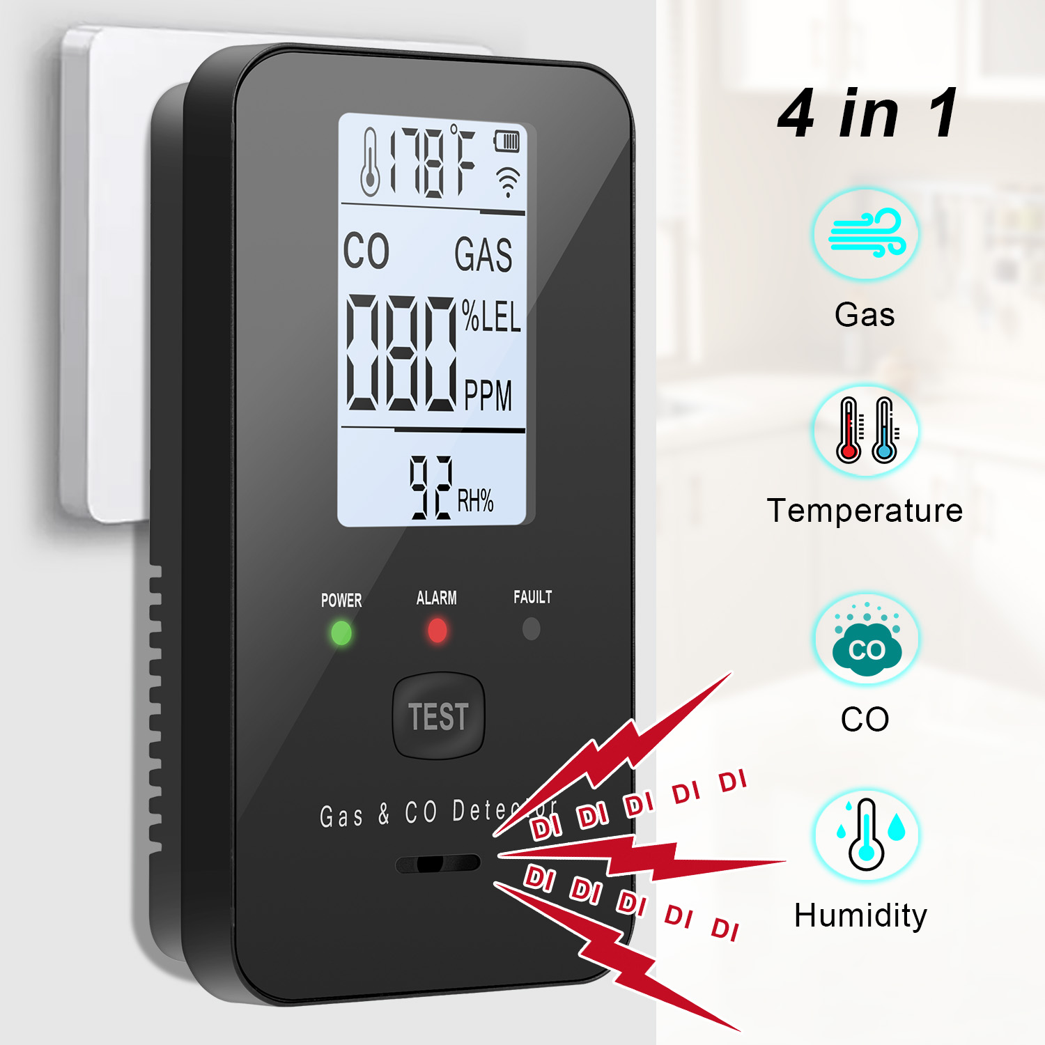 Co Detector Plug - Détecteur de gaz naturel et de