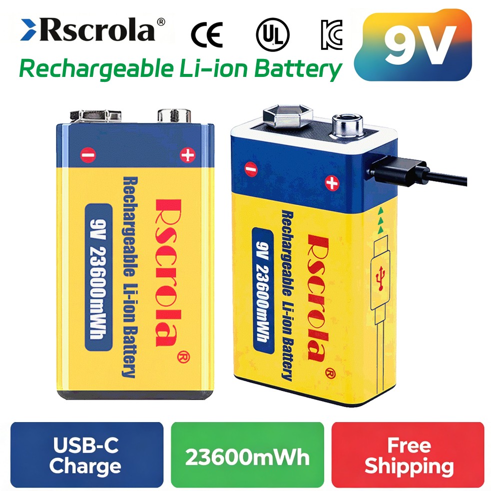Smoke Detector Interconnected - Batterie rechargeable 9V, 23600mWh, grande capacité,