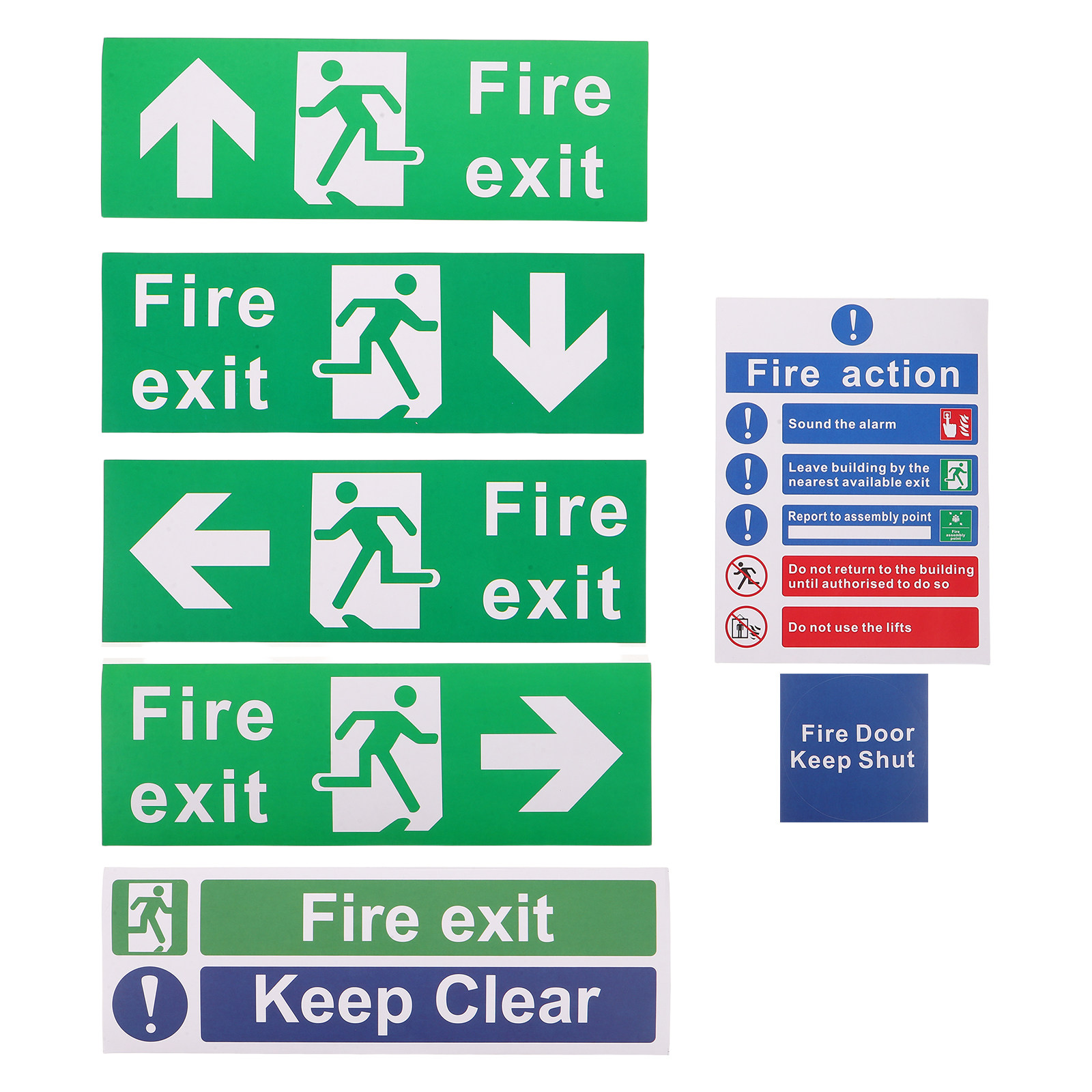 Emergency Exit Sign - Ensemble de 21 panneaux de signalisation